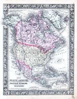 North America, World Atlas 1864 Mitchells New General Atlas
